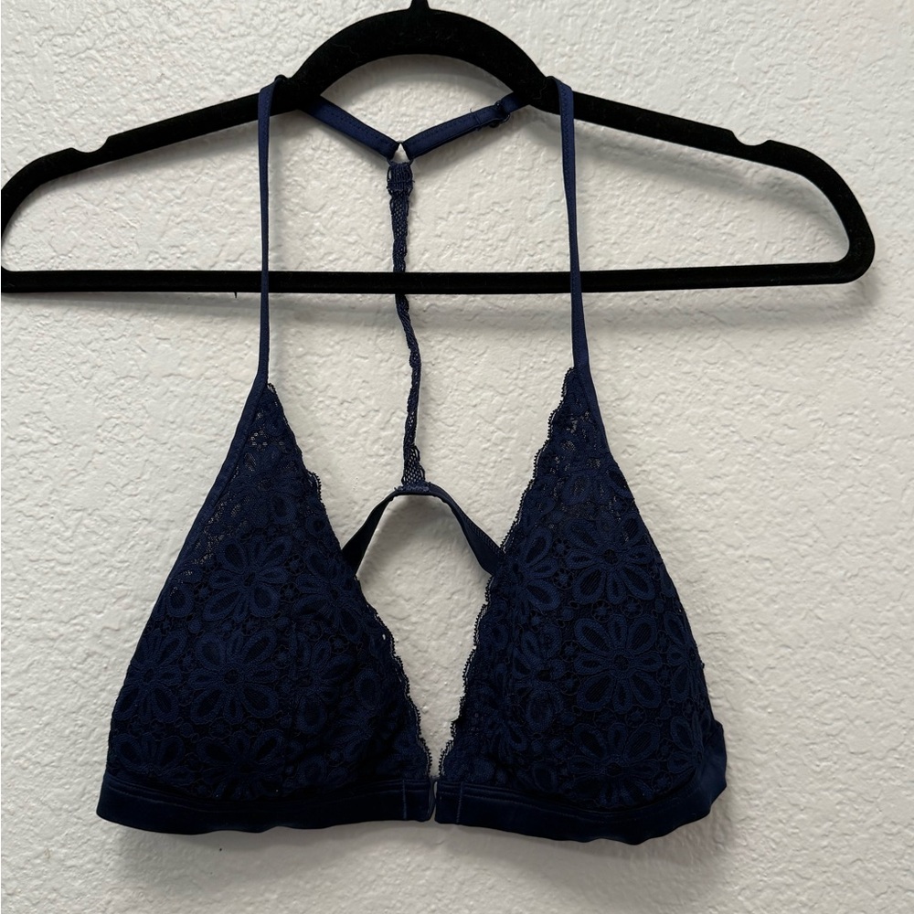 Victoria's Secret Midnight Blue Floral Lace Bralette